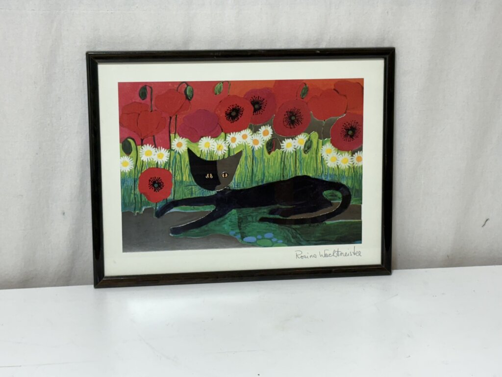 Rosina Wachtmeister Resting Black Cat 1997 Open Edition Litho