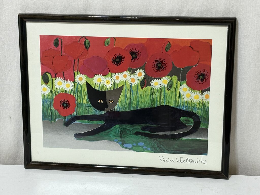 Rosina Wachtmeister Resting Black Cat 1997 Open Edition Litho