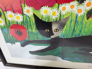 Rosina Wachtmeister Resting Black Cat 1997 Open Edition Litho