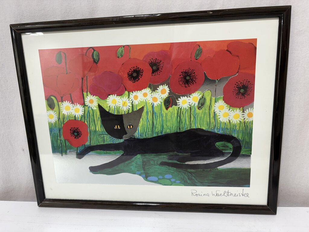Rosina Wachtmeister Resting Black Cat 1997 Open Edition Litho