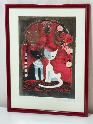 Rosina Wachtmeister Two Cats 1990 Open Edition Litho