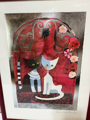 Rosina Wachtmeister Two Cats 1990 Open Edition Litho