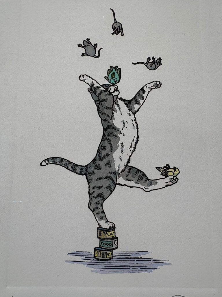 Alicia Austin "A Balanced Diet" #44/120 1985 Rare Colored Litho Signed in Pencil