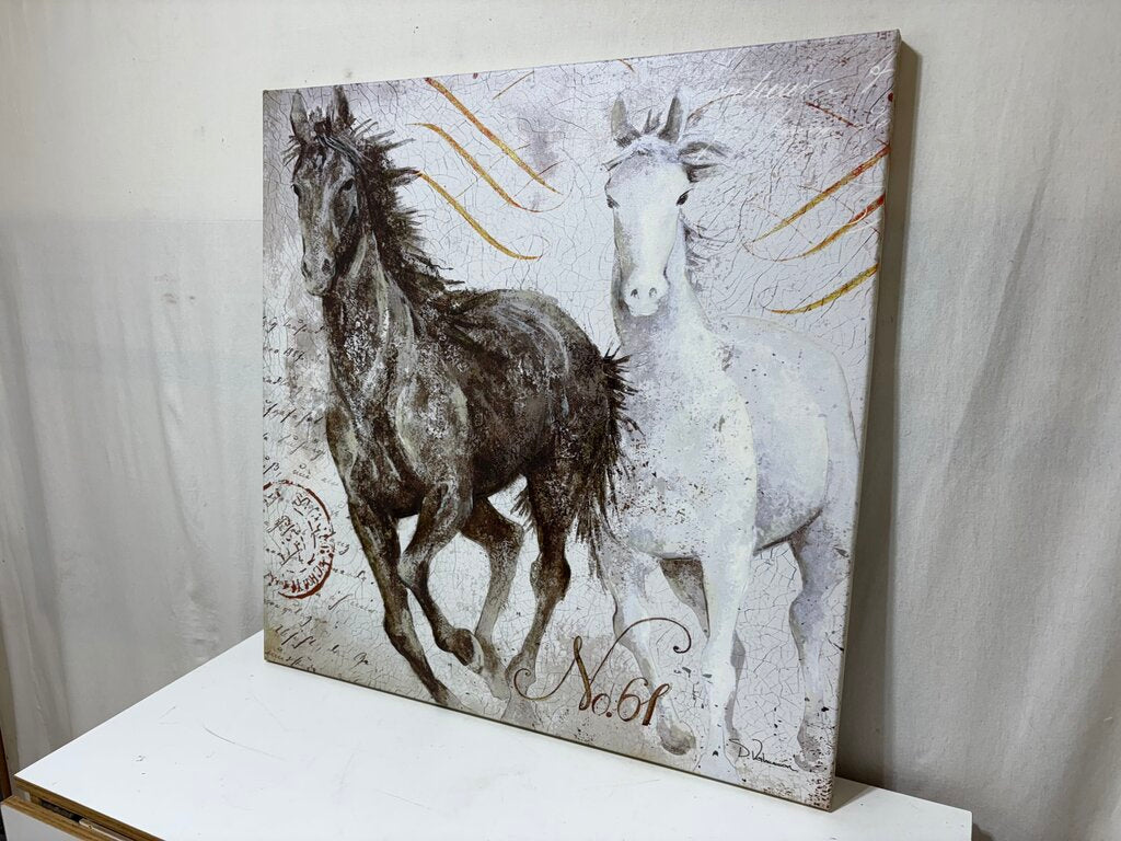 Dorothy Valmaison "Two Horses" Giclee Canvas Art Print