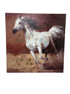 Canvas Decorative Art Running Wild Horse Giclee Hand Accented Print
