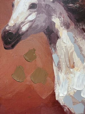 Canvas Decorative Art Running Wild Horse Giclee Hand Accented Print