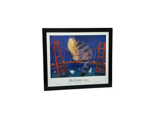 Michael Leu "Fuzzy on G. G. Bridge" Gallery Promotional Serigraph 1987