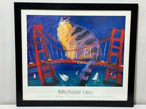 Michael Leu "Fuzzy on G. G. Bridge" Gallery Promotional Serigraph 1987