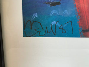 Michael Leu "Fuzzy on G. G. Bridge" Gallery Promotional Serigraph 1987