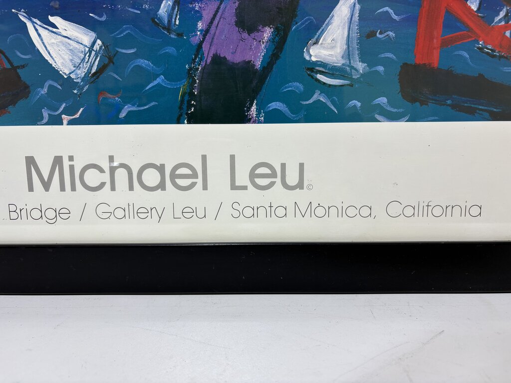 Michael Leu "Fuzzy on G. G. Bridge" Gallery Promotional Serigraph 1987