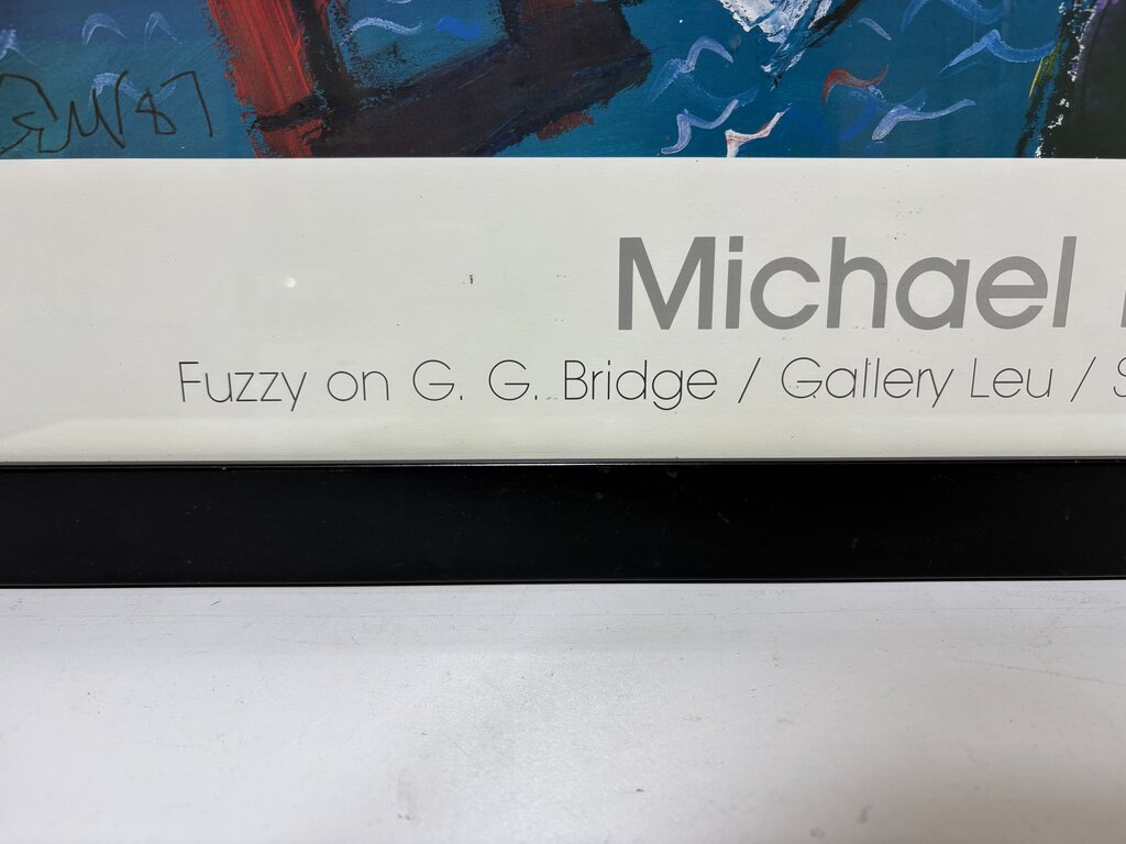 Michael Leu "Fuzzy on G. G. Bridge" Gallery Promotional Serigraph 1987