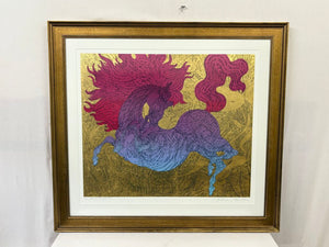 Guillaume Azoulay "The Illustrated Horse" 06' #155/200 Signed Gold Leaf Serigraph