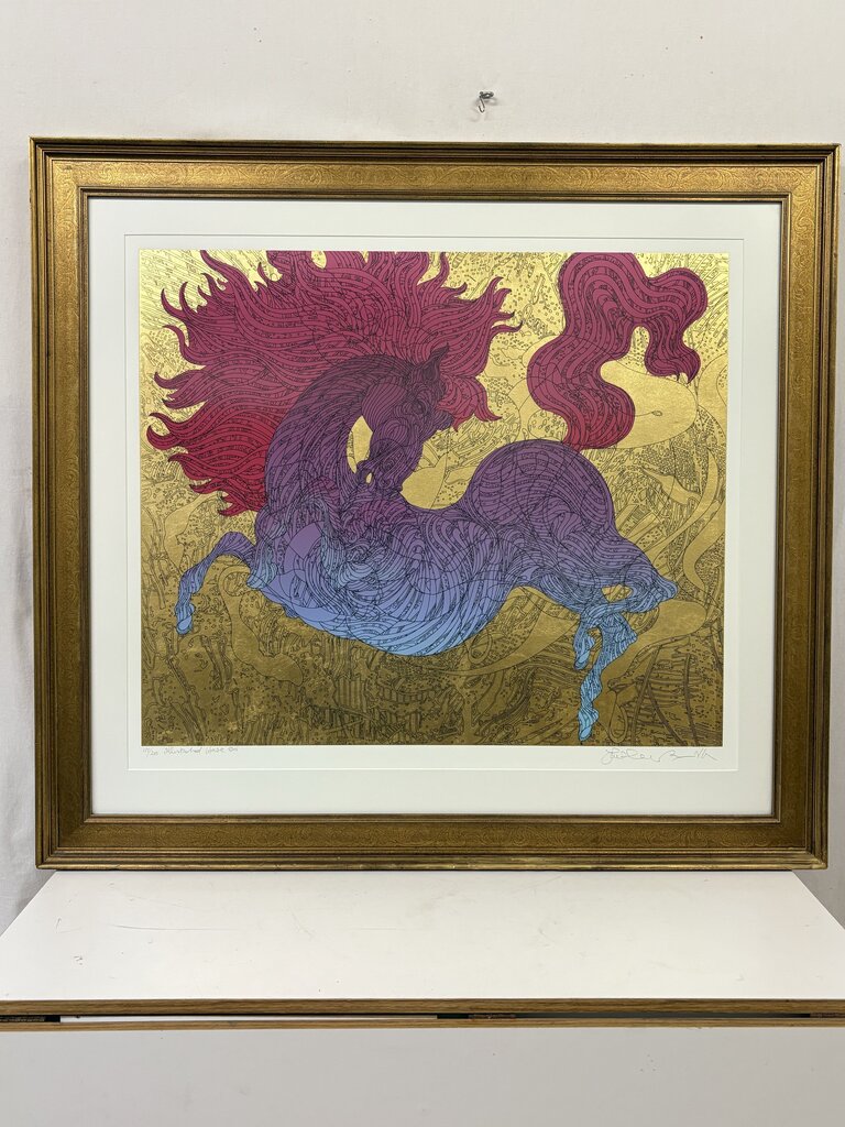Guillaume Azoulay "The Illustrated Horse" 06' #155/200 Signed Gold Leaf Serigraph
