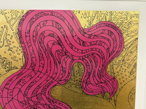 Guillaume Azoulay "The Illustrated Horse" 06' #155/200 Signed Gold Leaf Serigraph