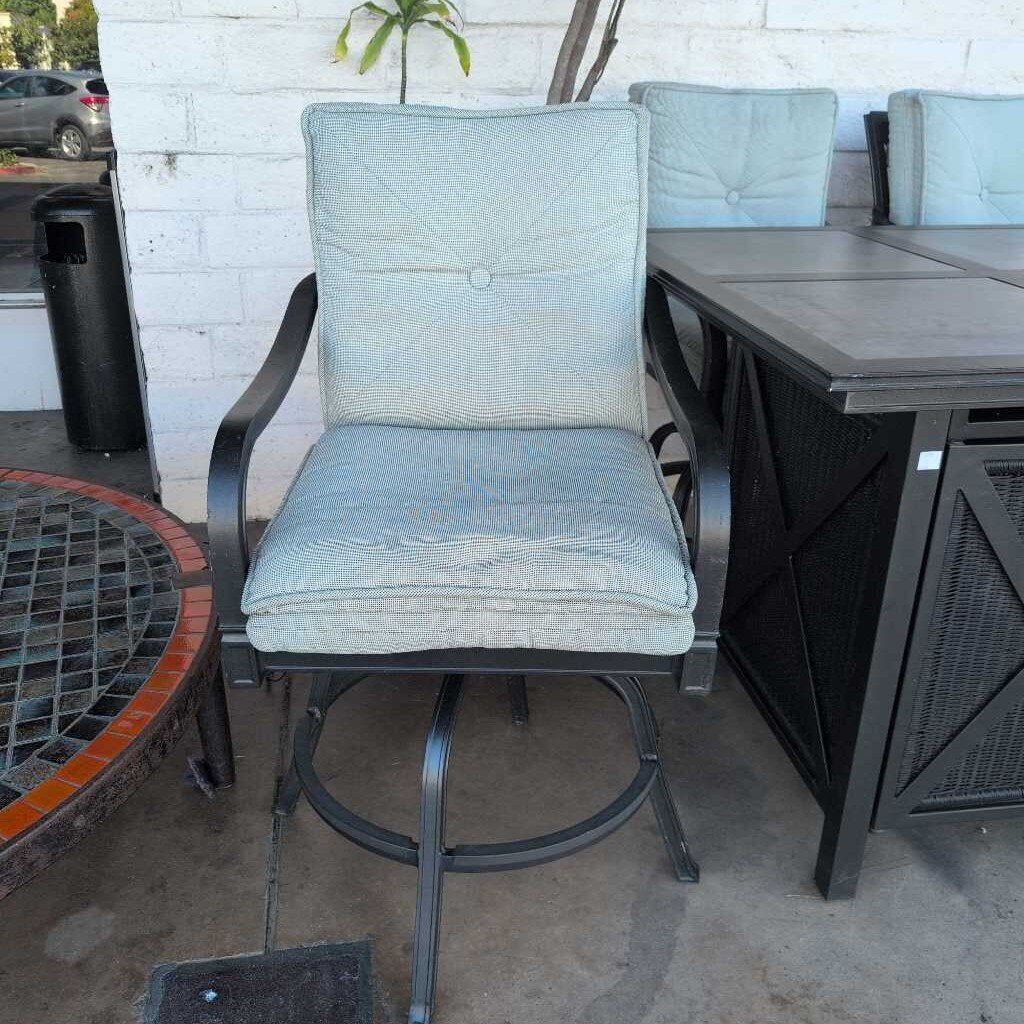 Hightop Slate Topped Patio Table & 4 Chairs w/Cushions