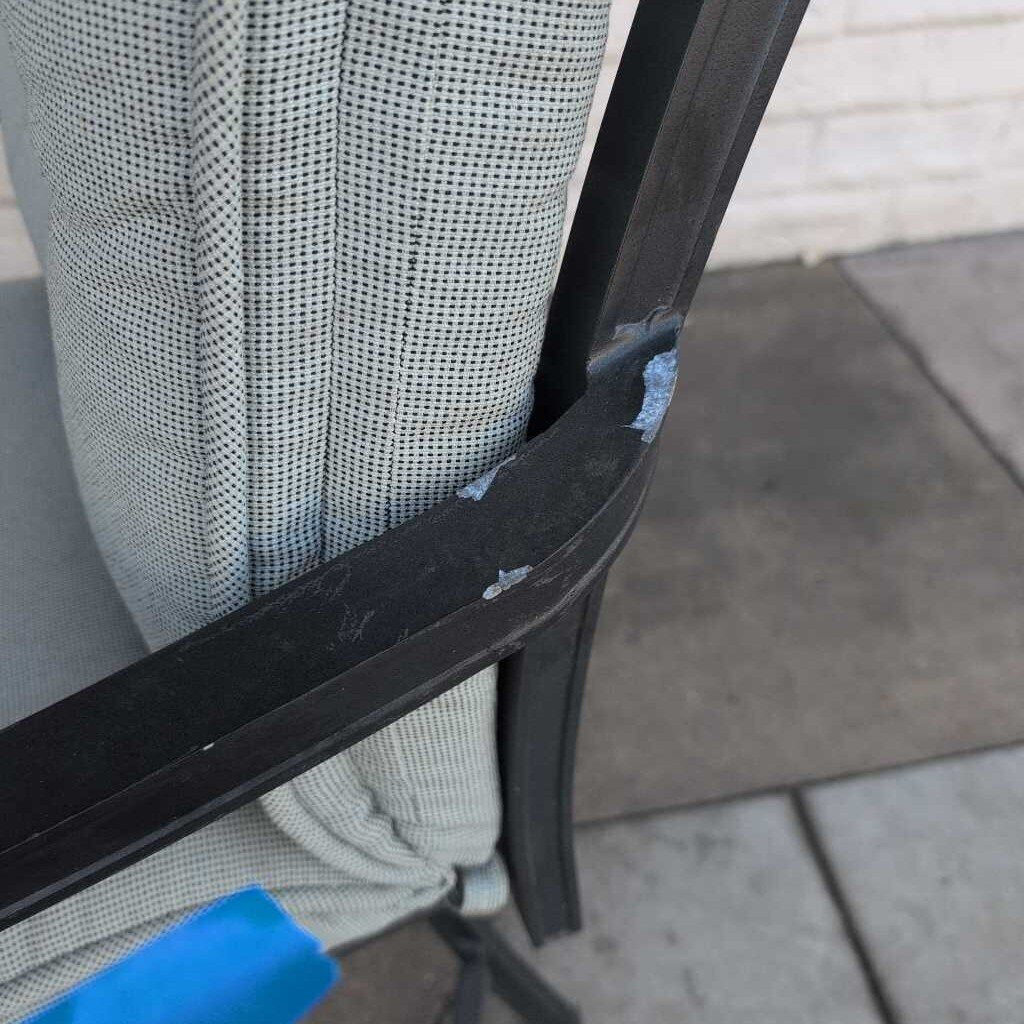 Hightop Slate Topped Patio Table & 4 Chairs w/Cushions