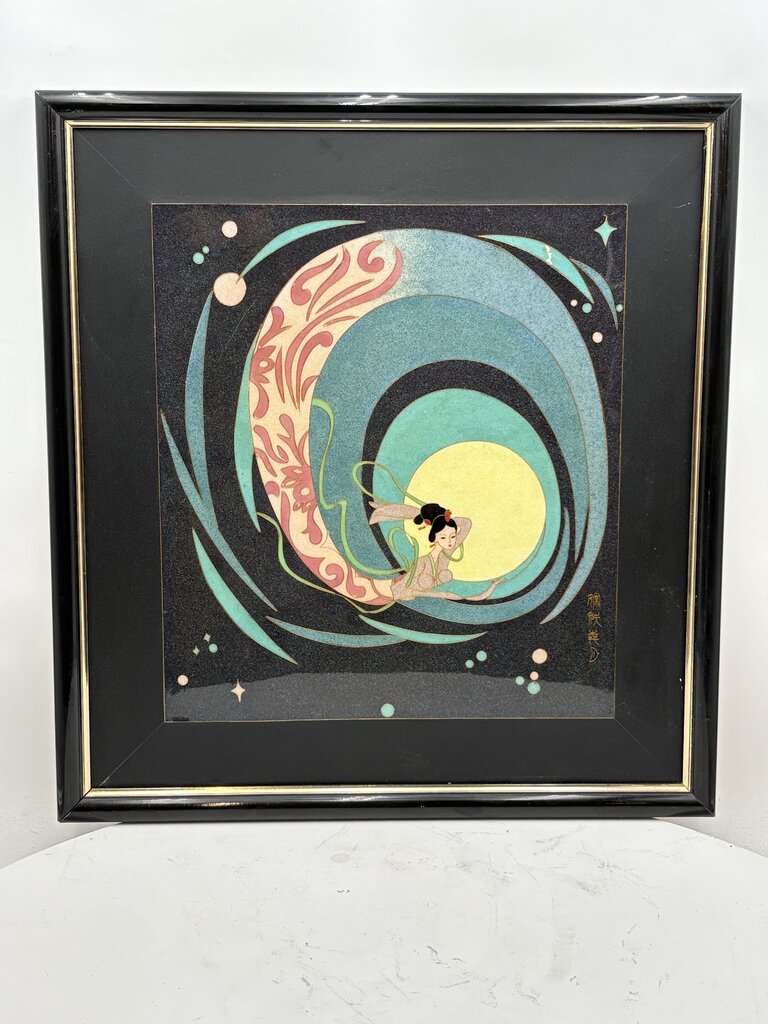 Cloisonne Wall Art "Chang e' Goddess of the Moon" Artist Unknown
