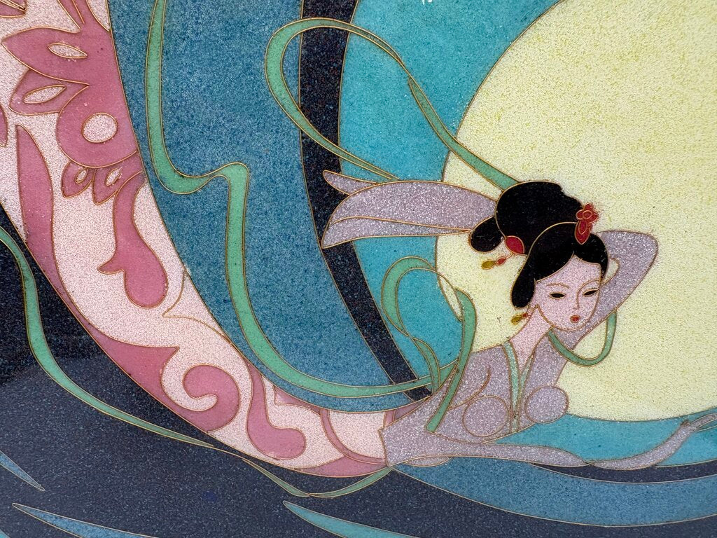 Cloisonne Wall Art "Chang e' Goddess of the Moon" Artist Unknown