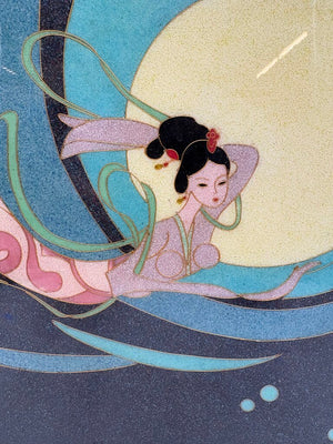 Cloisonne Wall Art "Chang e' Goddess of the Moon" Artist Unknown