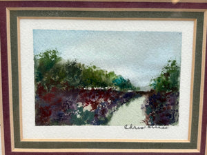 Christopher Chase Mini Watercolor Landscape Signed
