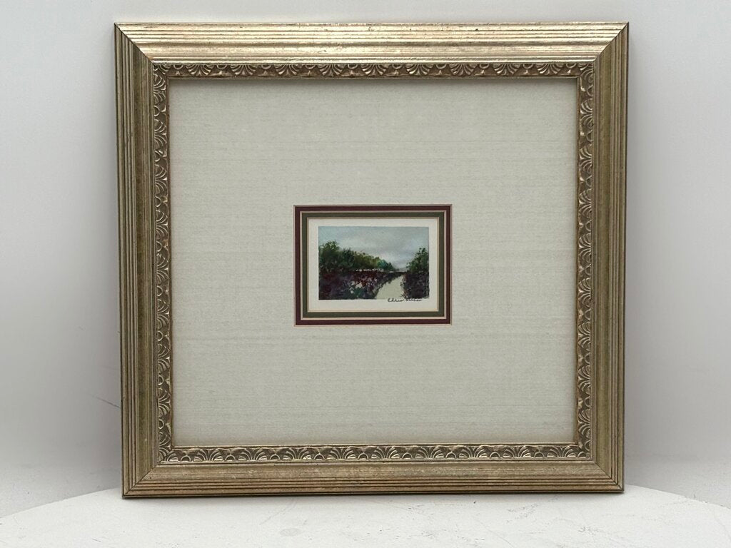 Christopher Chase Mini Watercolor Landscape Signed