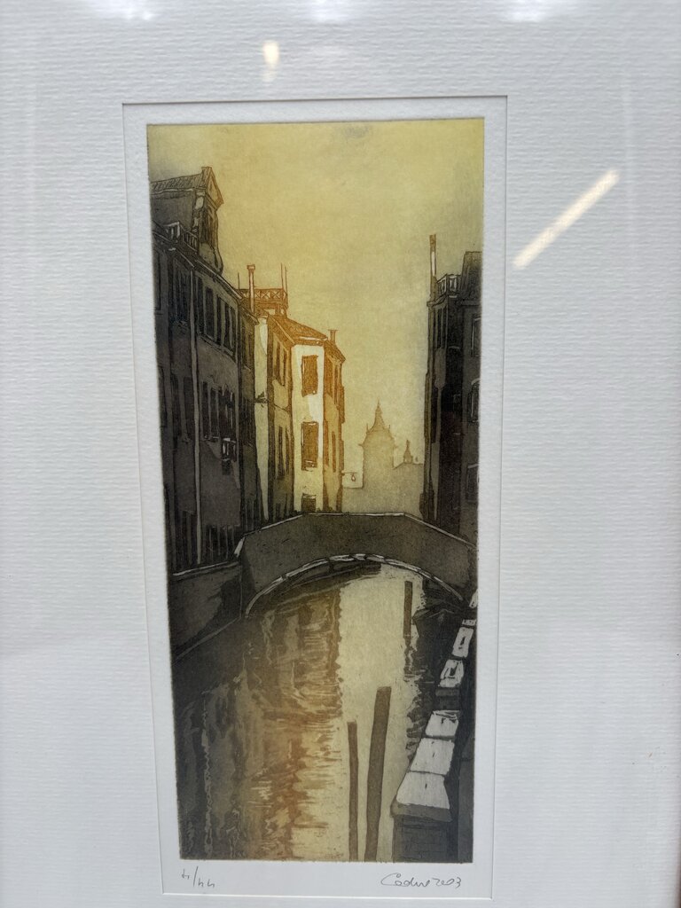 Paolo Baruffaldi aka Cadore #4/44 2003 " Venezia rio Ognissanti" Colored Etching
