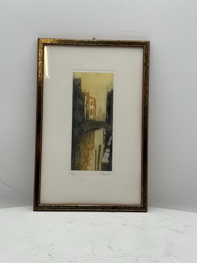 Paolo Baruffaldi aka Cadore #4/44 2003 " Venezia rio Ognissanti" Colored Etching