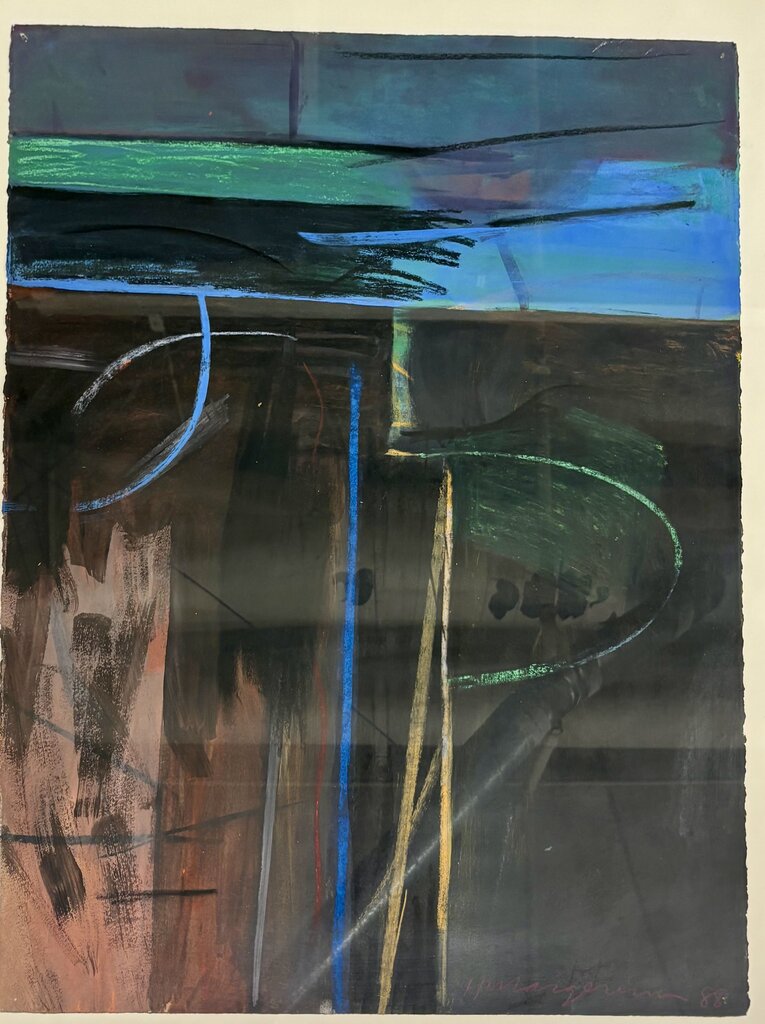 Hugh Margerum "Night" Original Mixed Media on Paper Signed