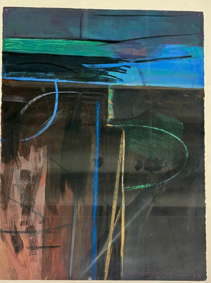 Hugh Margerum "Night" Original Mixed Media on Paper Signed