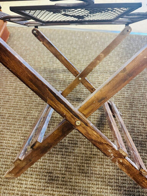Rustic Horseshoe Glass Top Side Table 18x18x18