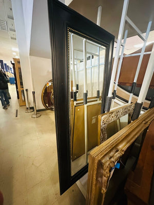 Full Length Wall Mirror Black w/ Gold Painted Studs 30x70