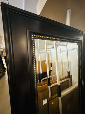 Full Length Wall Mirror Black w/ Gold Painted Studs 30x70