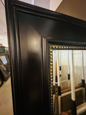Full Length Wall Mirror Black w/ Gold Painted Studs 30x70