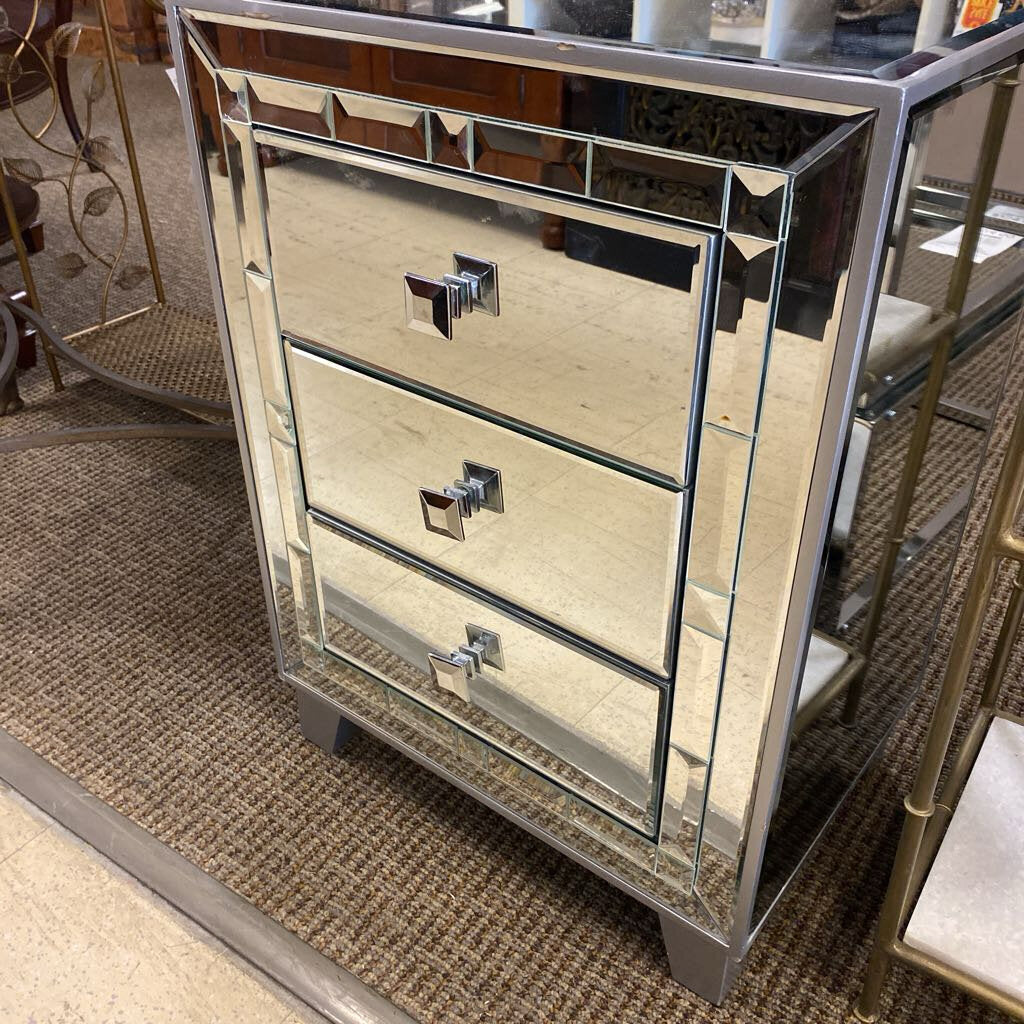 Mirrored Nightstand 19x13.5x27