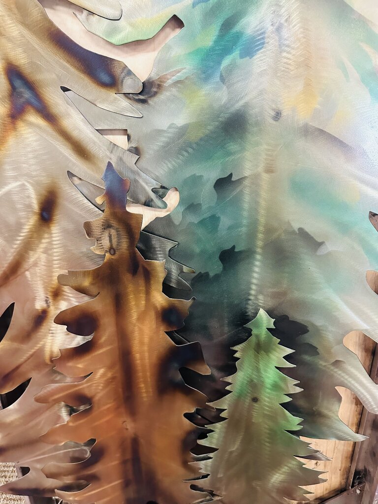Pine Tree Metal Wall Art 68" H x 32" W x 5" D