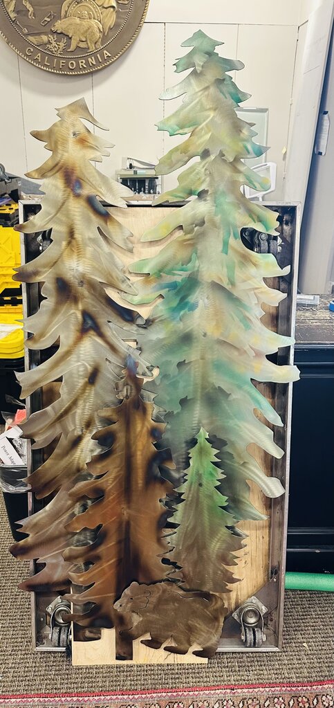 Pine Tree Metal Wall Art 68in H x 32in W