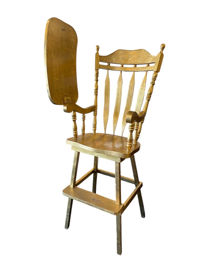 Oversized Gold Painted High Chair 67" H