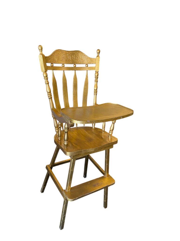 Oversized Gold Painted High Chair 67" H
