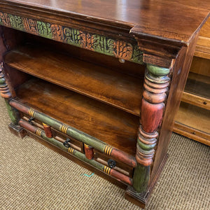 Carved 2 Shelf Bookcase 48x16x42