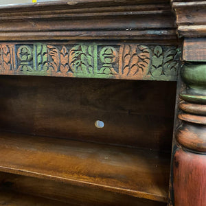 Carved 2 Shelf Bookcase 48x16x42