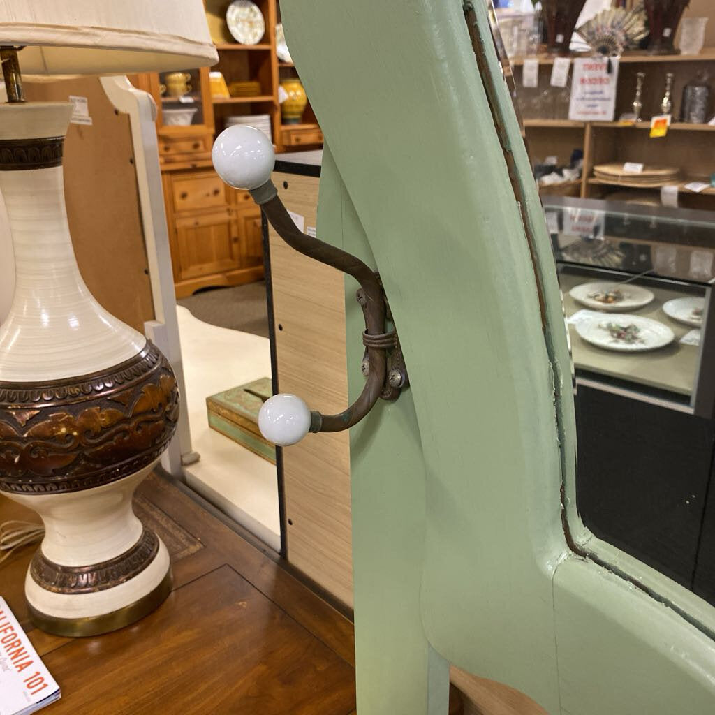 Sage Green Hall Tree w/ Mirror & Storage Seat 24x16x83