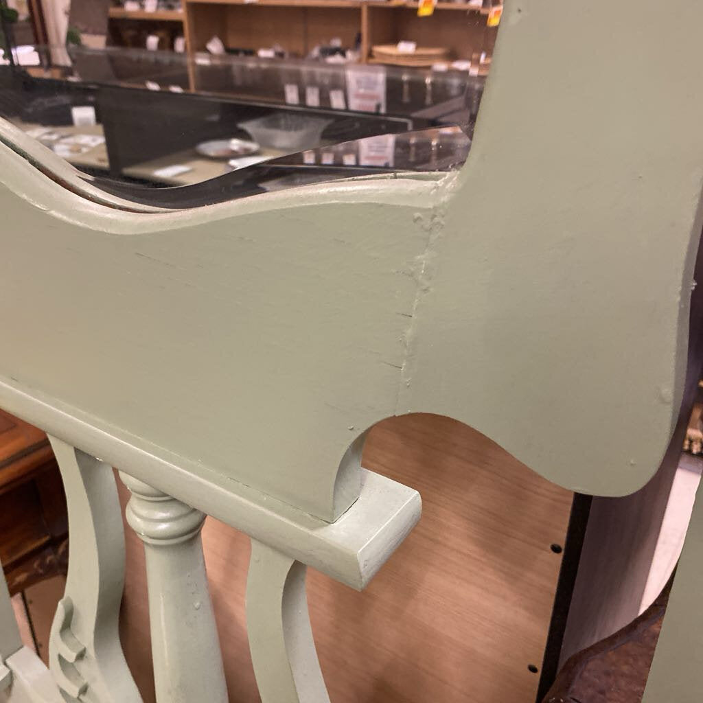 Sage Green Hall Tree w/ Mirror & Storage Seat 24x16x83