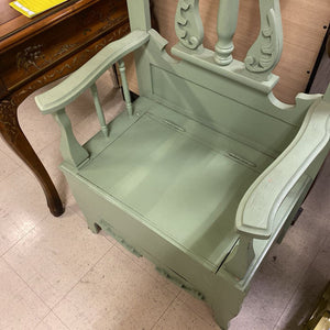 Sage Green Hall Tree w/ Mirror & Storage Seat 24x16x83