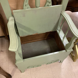Sage Green Hall Tree w/ Mirror & Storage Seat 24x16x83