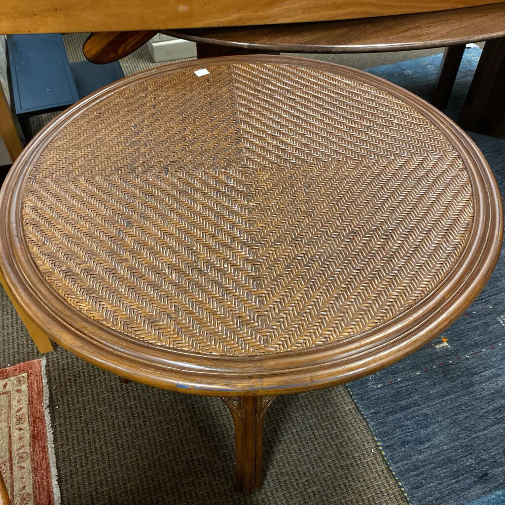 Round Wicker Table 37x30" H