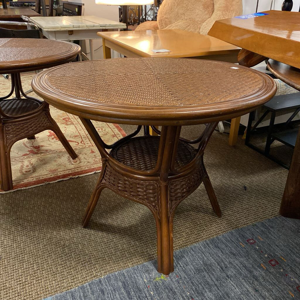 Round Wicker Table 37x30" H