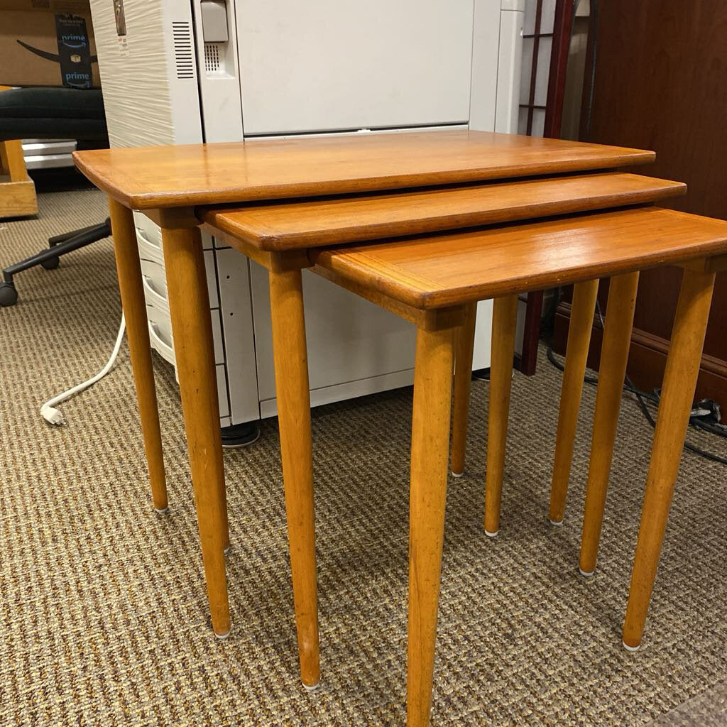 Mid Century Teak Nesting Tables (Set of 3)