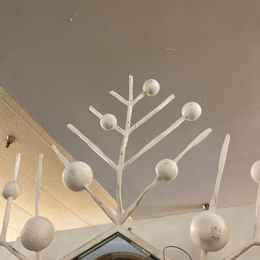 Metal Snowflake Decorative Mirror 38"