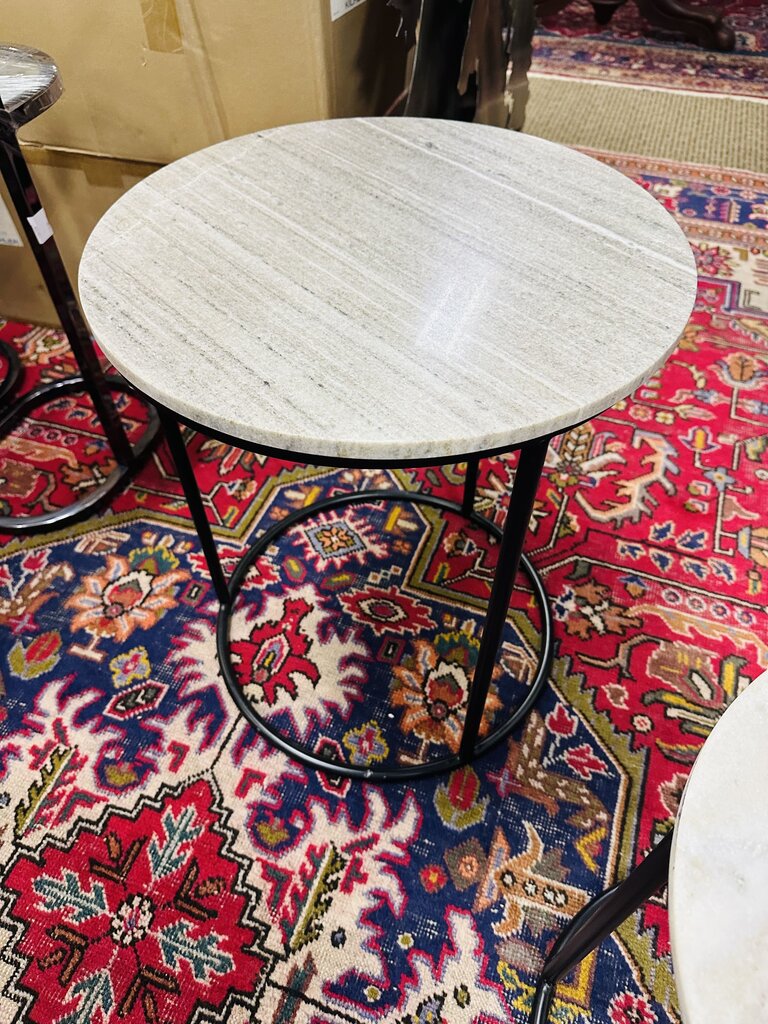 Faux Marble Top Accent Table 18x15