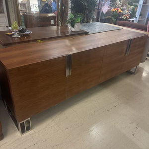 Modrest Gillroy Modern Walnut Stainless Steel Buffet 95x20x32